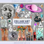 Free Collage Art Aesthetic PNG Pack
