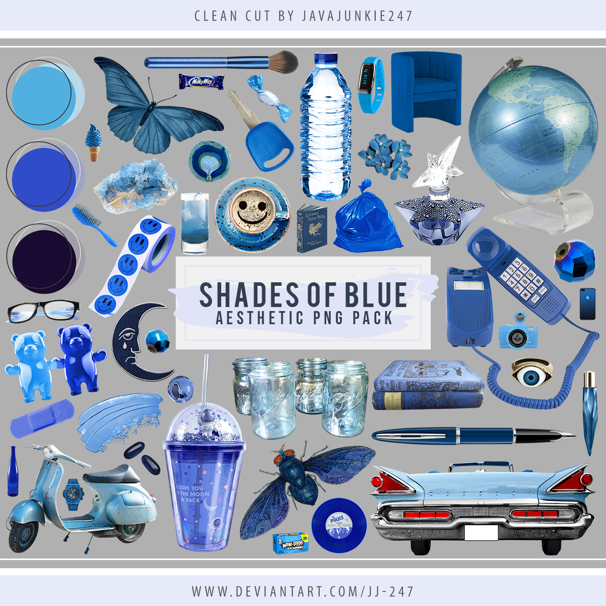 Shades Of Blue Aesthetic PNG Pack by JJ-247 on DeviantArt