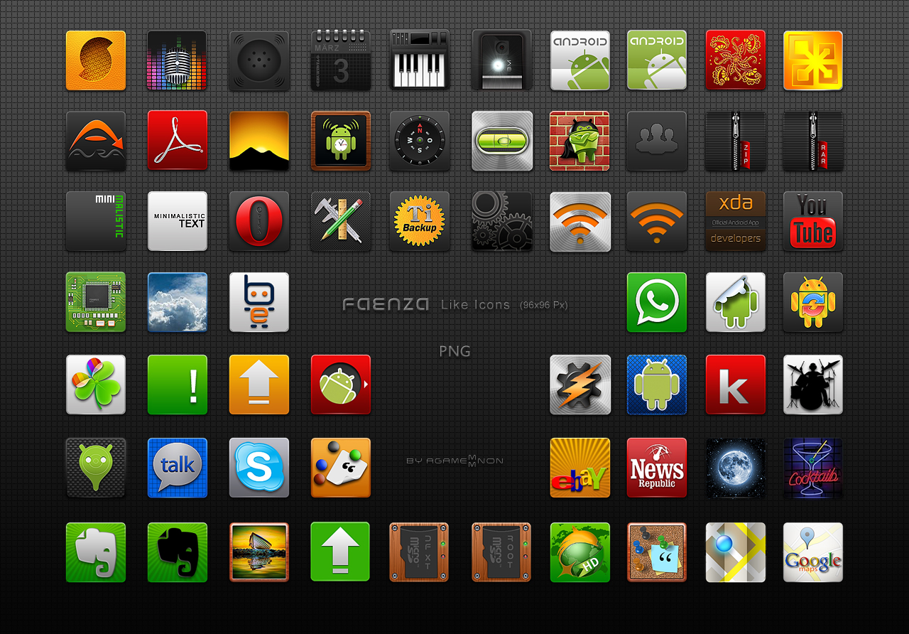 Faenza like Icons 96x96 Px PNG