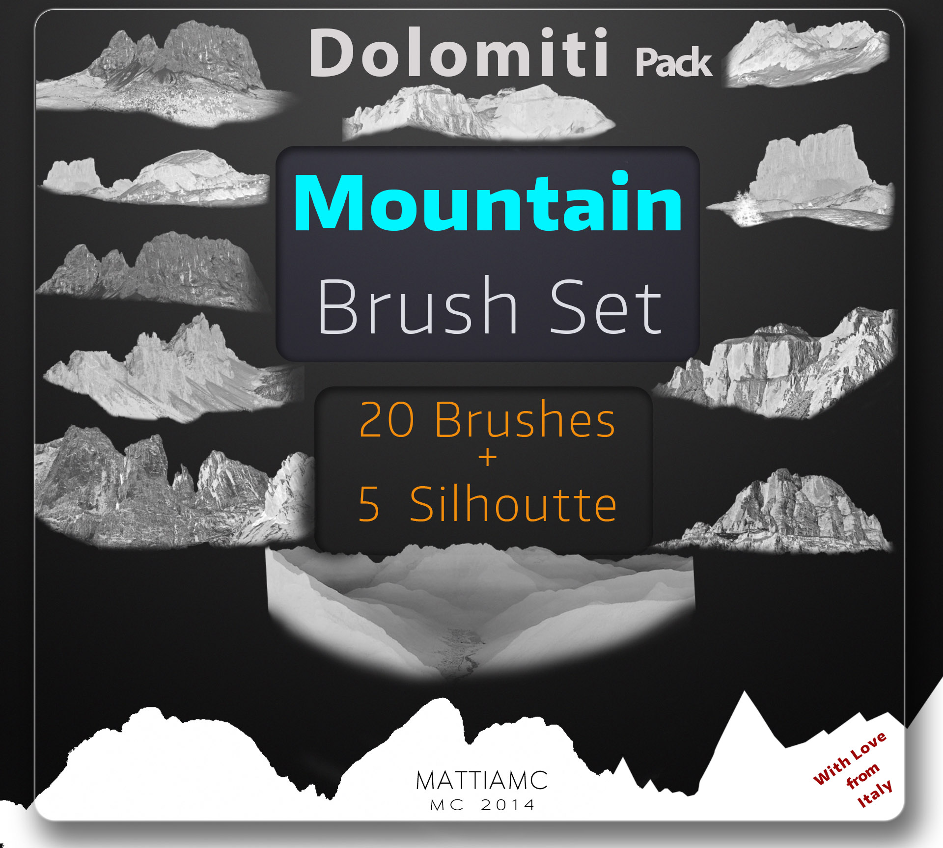 Mountain Brush Set Pack - Dolomiti 25 Brushes