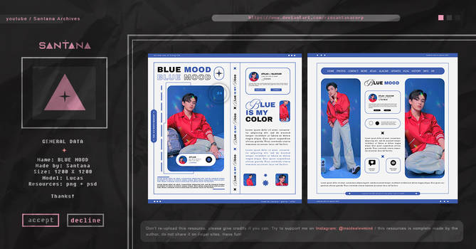 BLUE MOOD FREE TEMPLATE - psd and png.