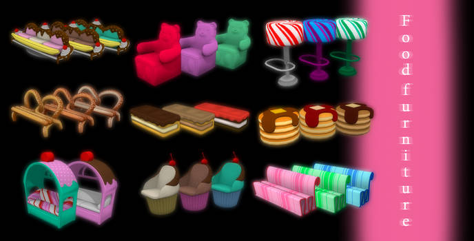 [MMD] Food Furniture - DL