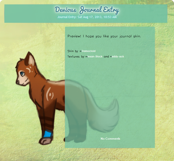 Jayden Journal skin Commission