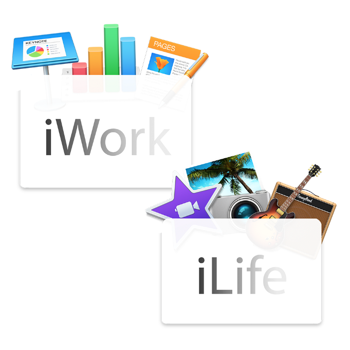 iWork and iLife Yosemite folder icons