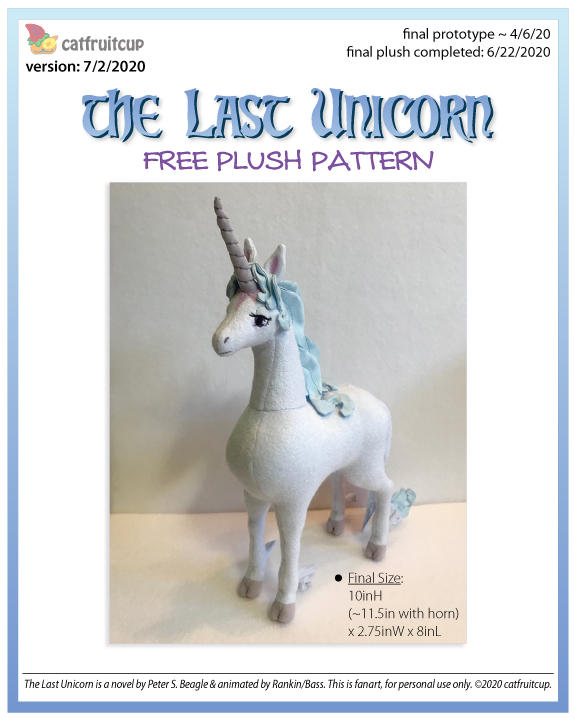 Unicorn plush pattern on sale