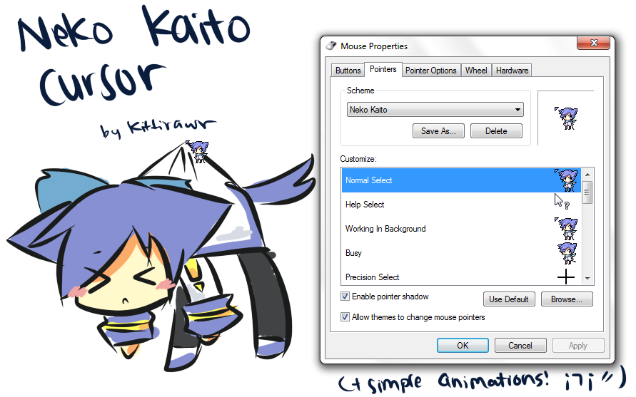 Neko Kaito Cursor by KittiRawr on DeviantArt