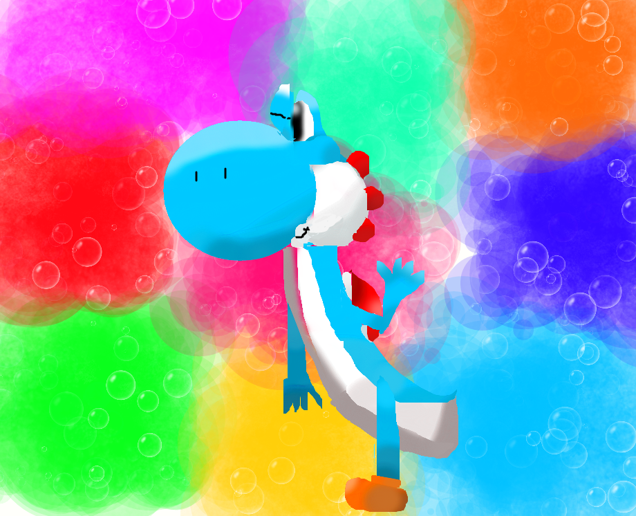 blue yoshi by epicKToto on DeviantArt