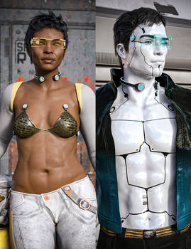 Holo torc and visor for DAZ Studio Iray G8F G8M