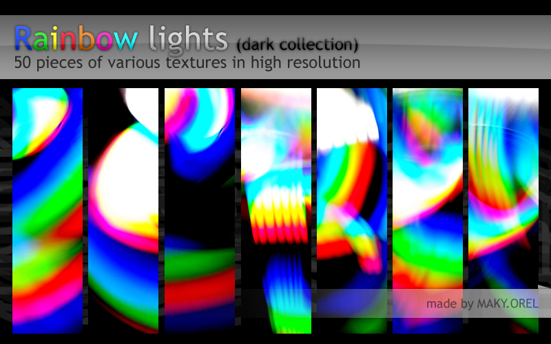TEXTURES: Rainbow lights (dark collection)
