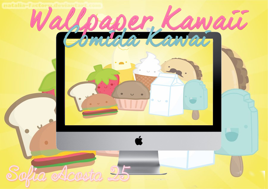 Wallpaper comida kawaii