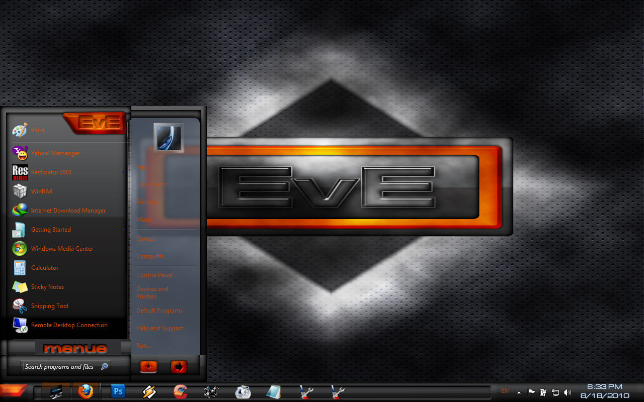 Windows 7 themes :EvE bY Bbos