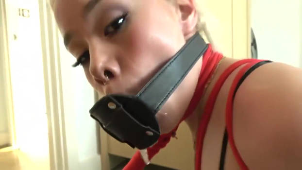 Girl Tied and Gagged With Dildo
