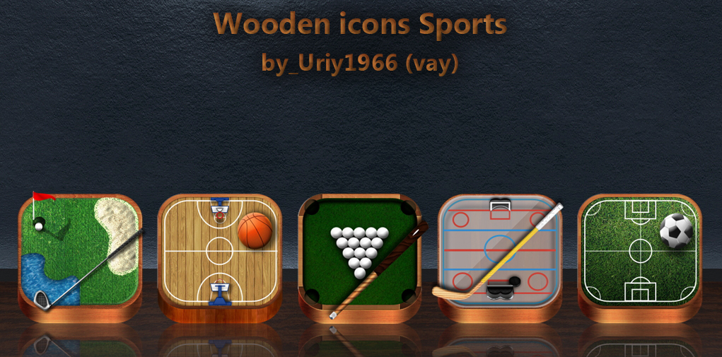 Wooden icons Sports