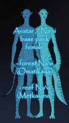 Avatar forest + reef Na'vi female - FREE base pack