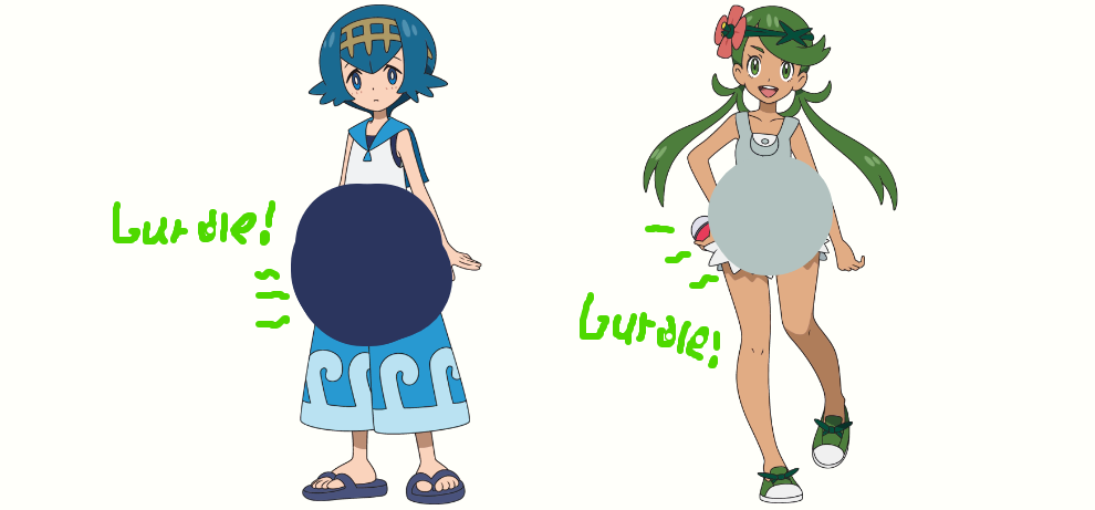 Lana and Mallow's Gurgling Bellies by superfoxdeer on DeviantArt