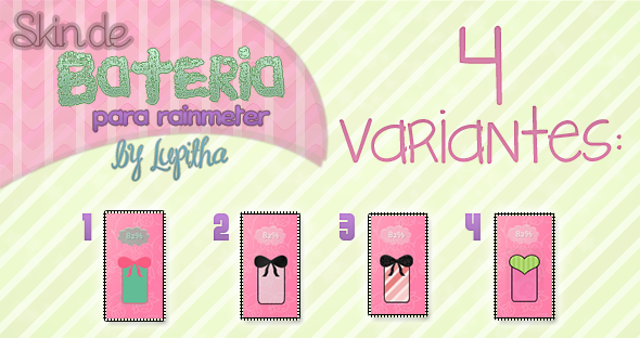 Skin de Bateria para rainmeter 4 variantes.