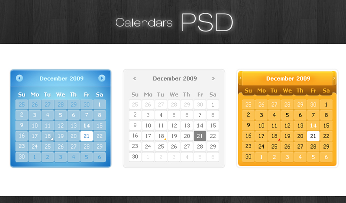 Calendars PSD