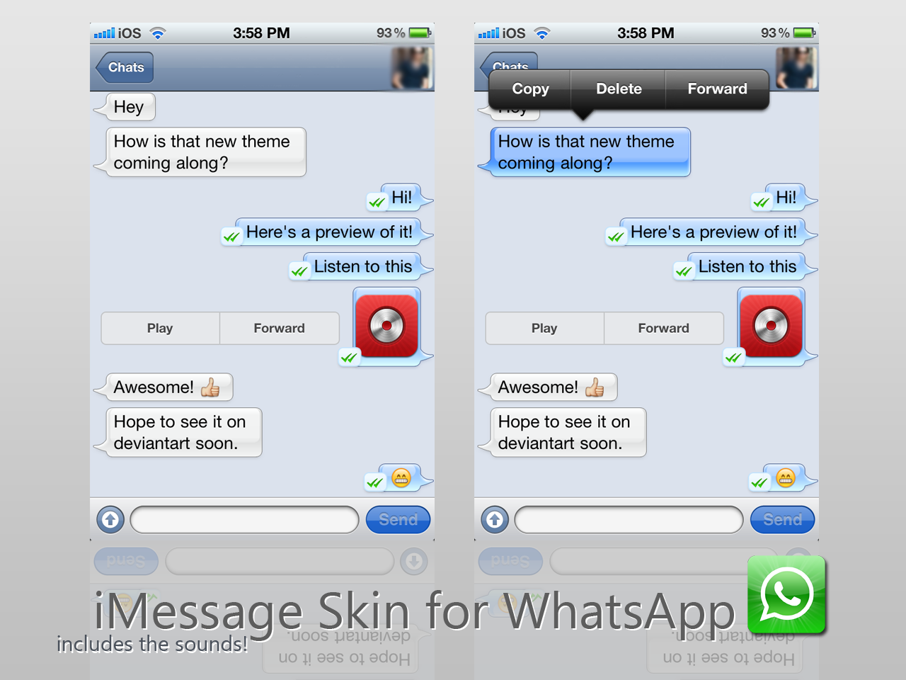 iMessage Skin for WhatsApp