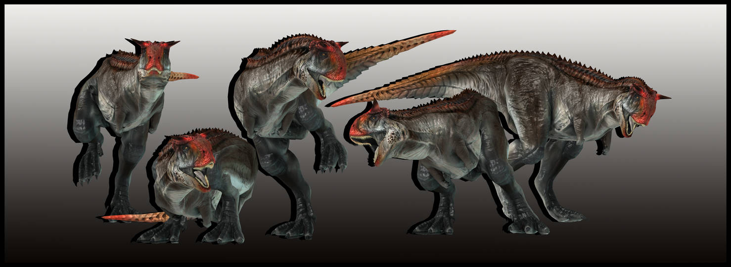 Carnotaurus - 5 Poses by ReD8ull on DeviantArt