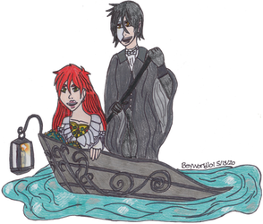 Sebastian and Grell as Phantom and Christine-POTO