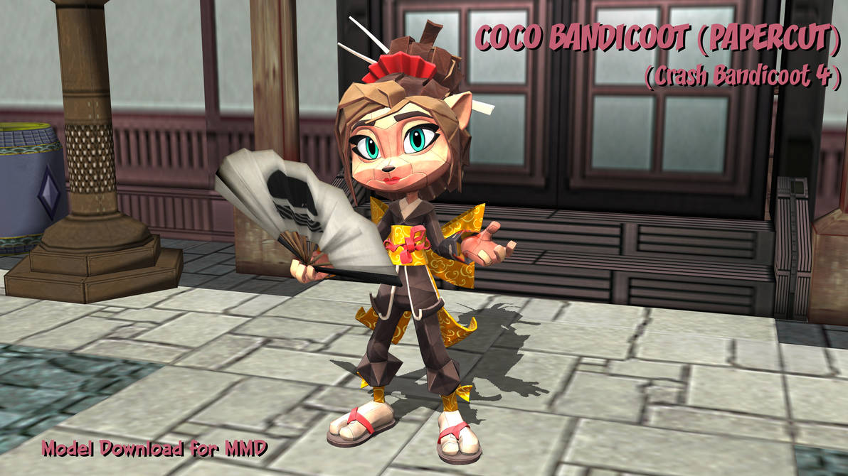 MMD Model DL - Coco Bandicoot (Papercut) by greenth1ng on