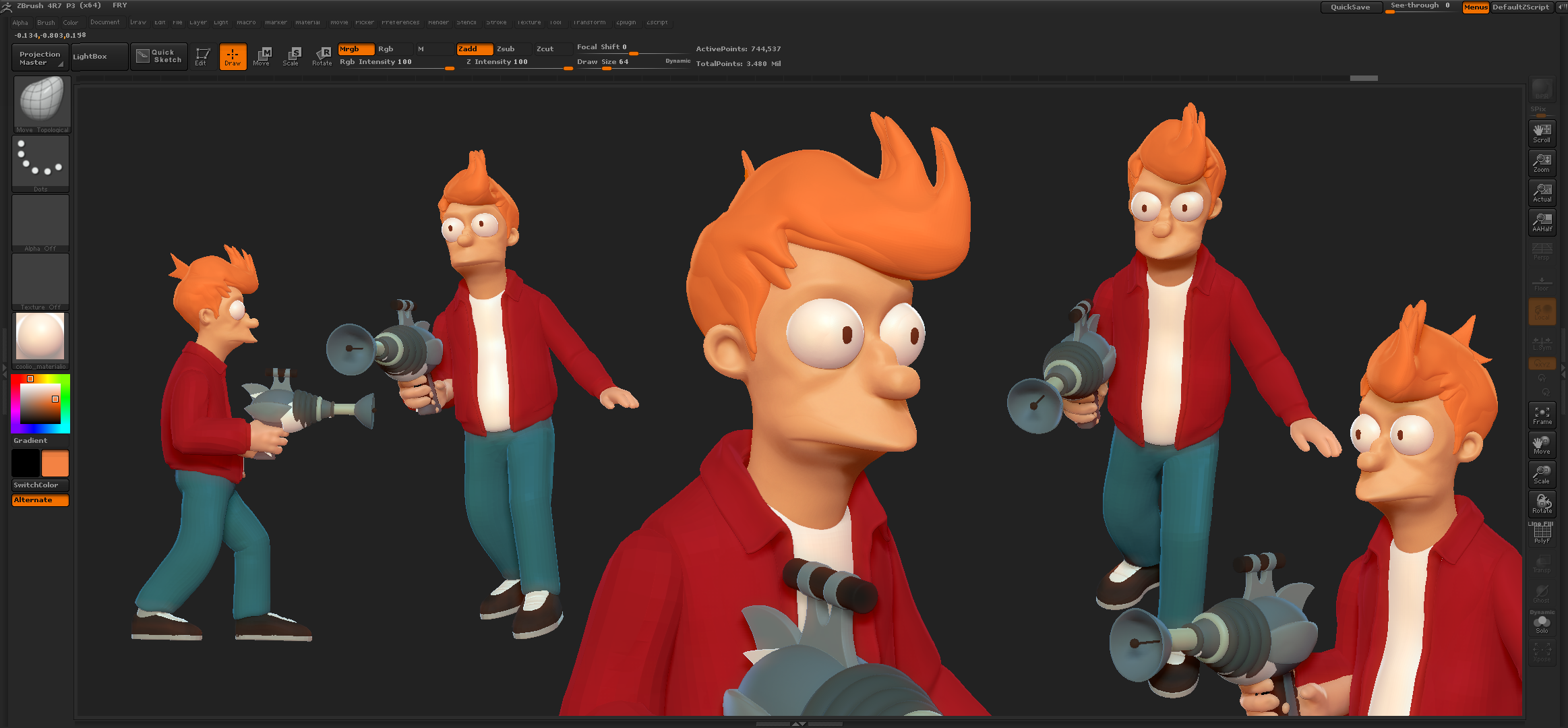 Phillip J. Fry w\ raygun by Wicz3D on DeviantArt