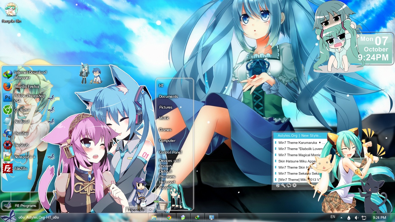 Hatsune Miku Tema Windows XP