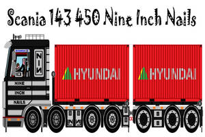 Scania 143 450 Nine Inch Nails 8x2 containter - 4