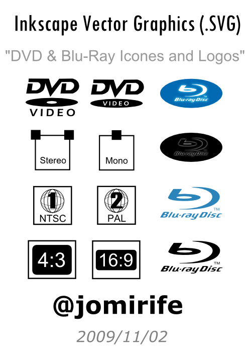 DVD, Blu-Ray Icones and Logos