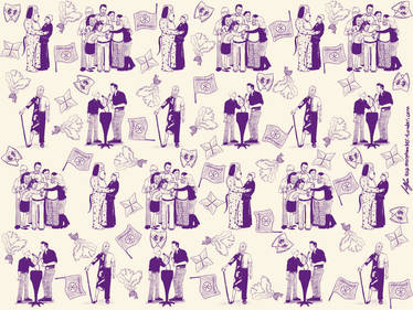 Dean Pelton Toile-Inspired Wallpaper