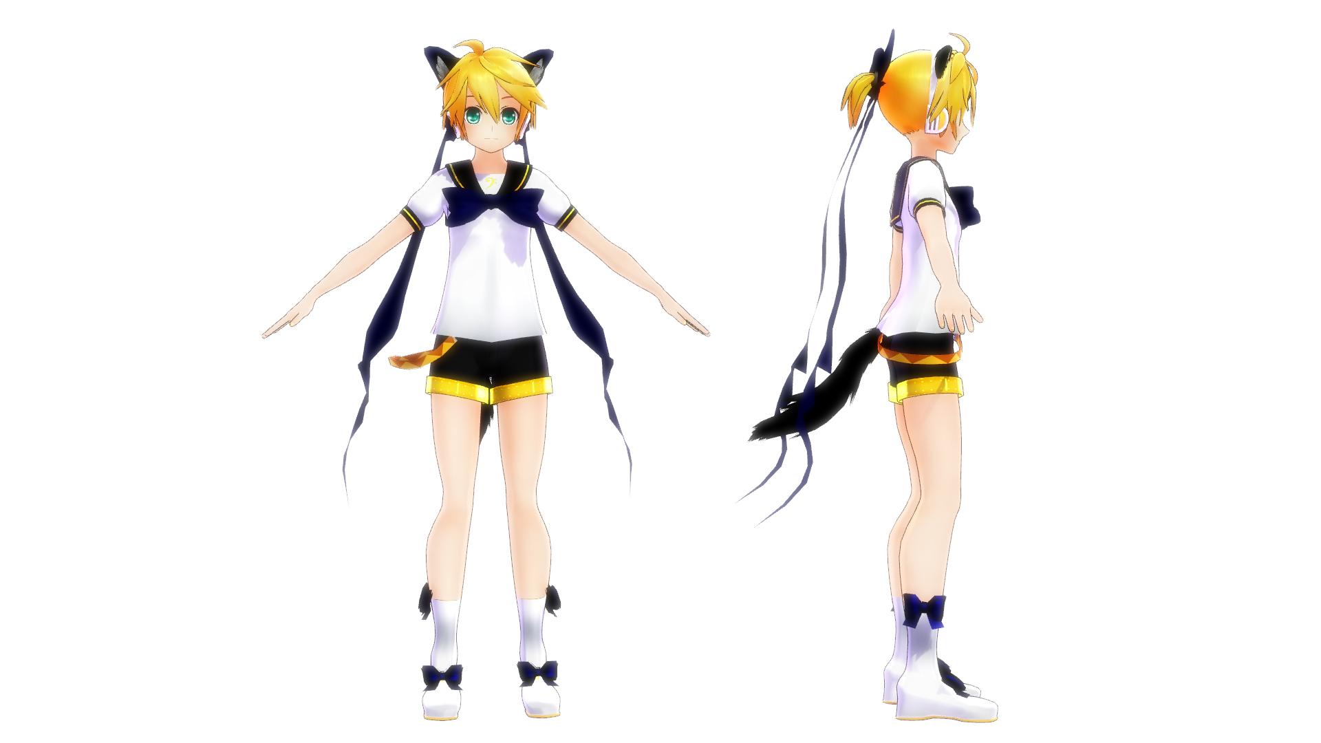 MMD Magical neko Len Len DL