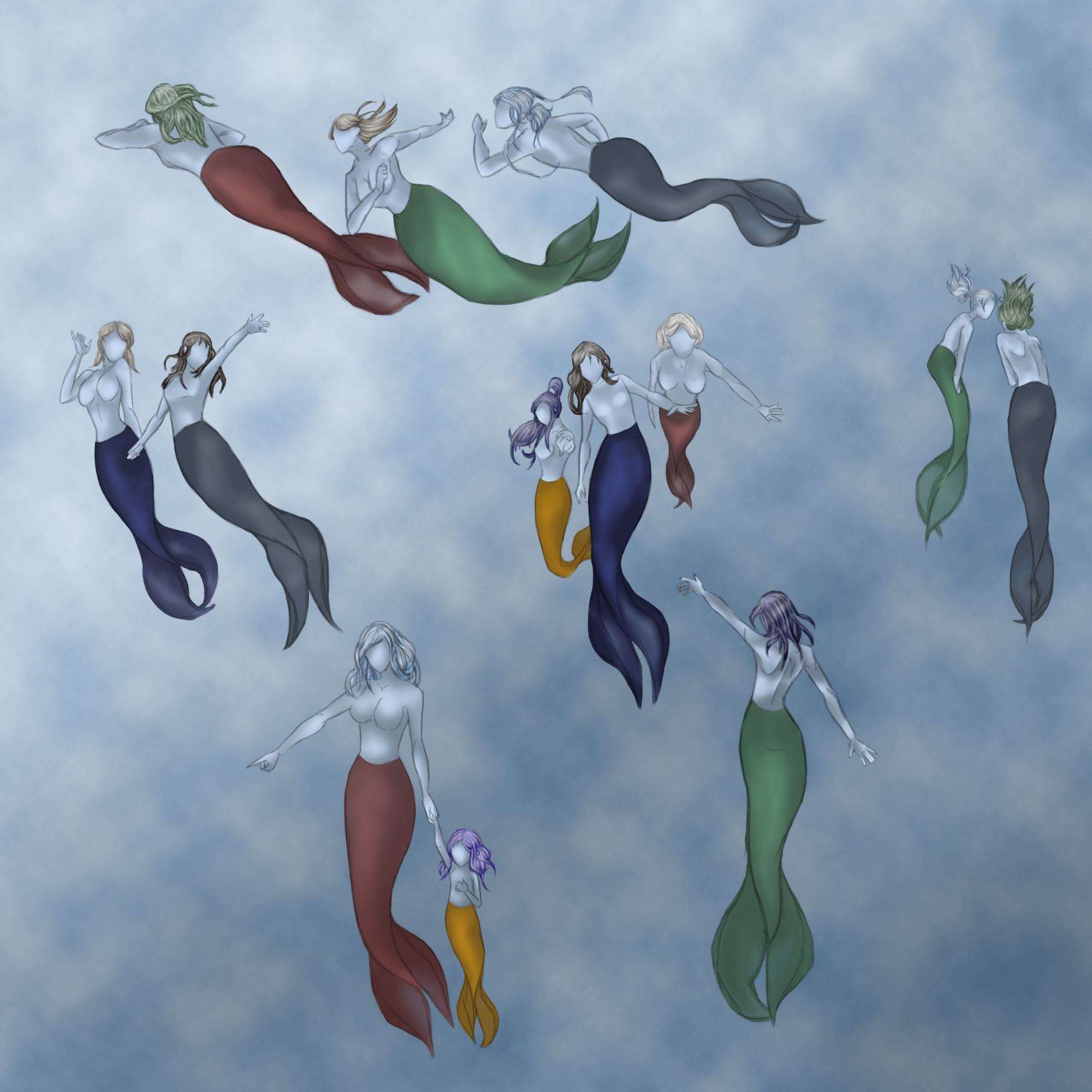 Mermaids  -Colored-