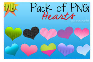 Pack 10 Corazones PNG