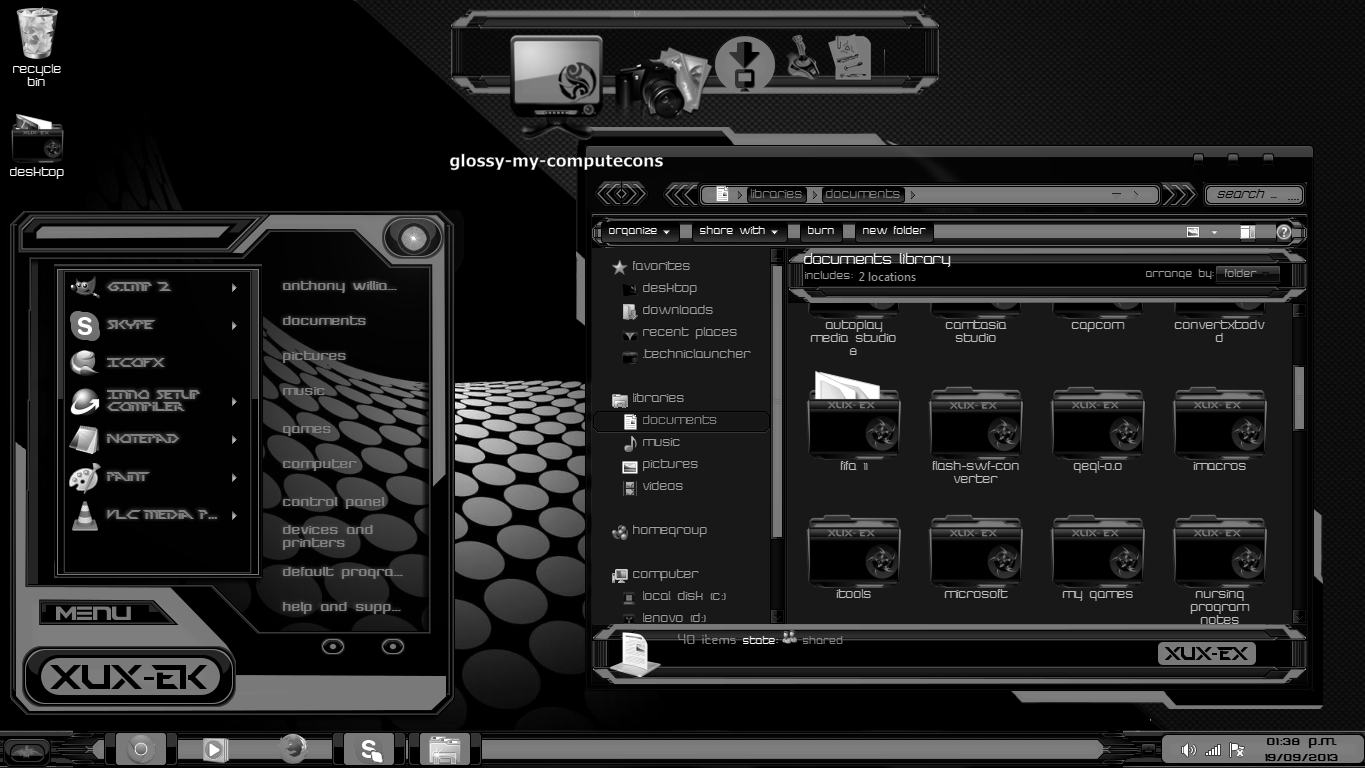 windows 7 Theme Dark Xux-ek