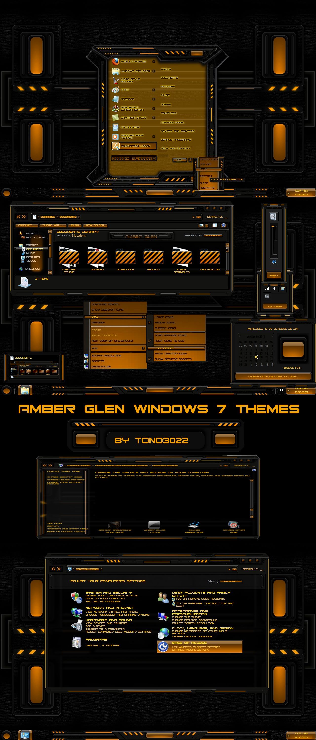 Windows 7 theme (amber glass)] by newthemes on DeviantArt