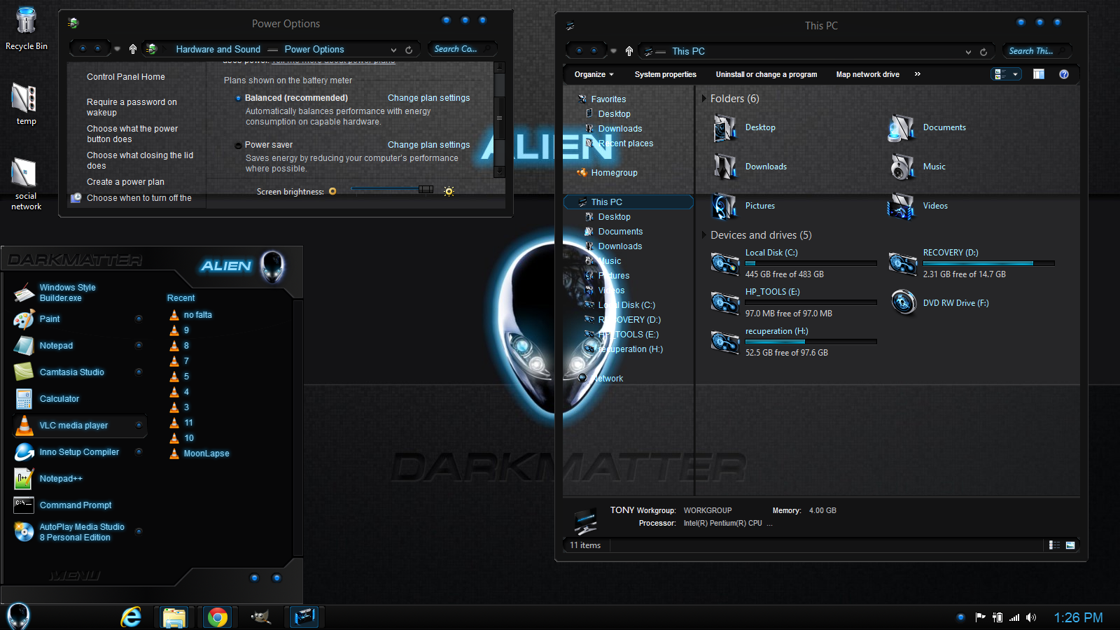 Windows 8.1 Theme Alien DarkMatter