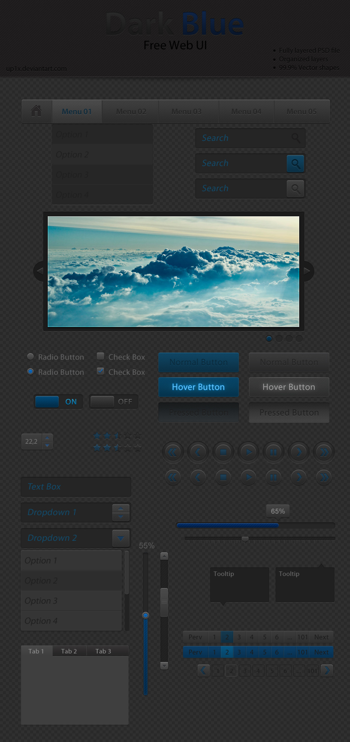 Dark Blue Web UI