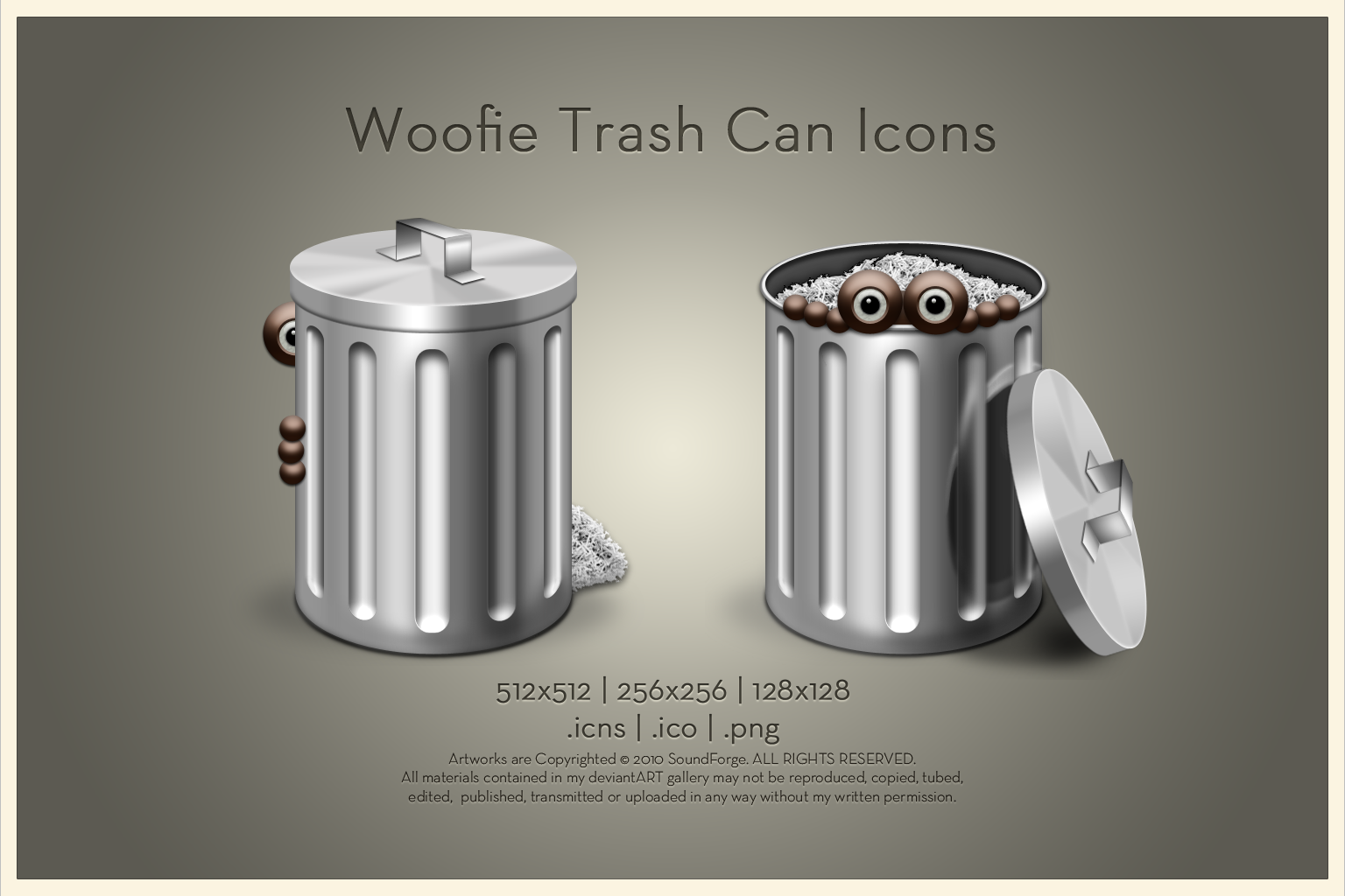 Woofie Trash Can Icon