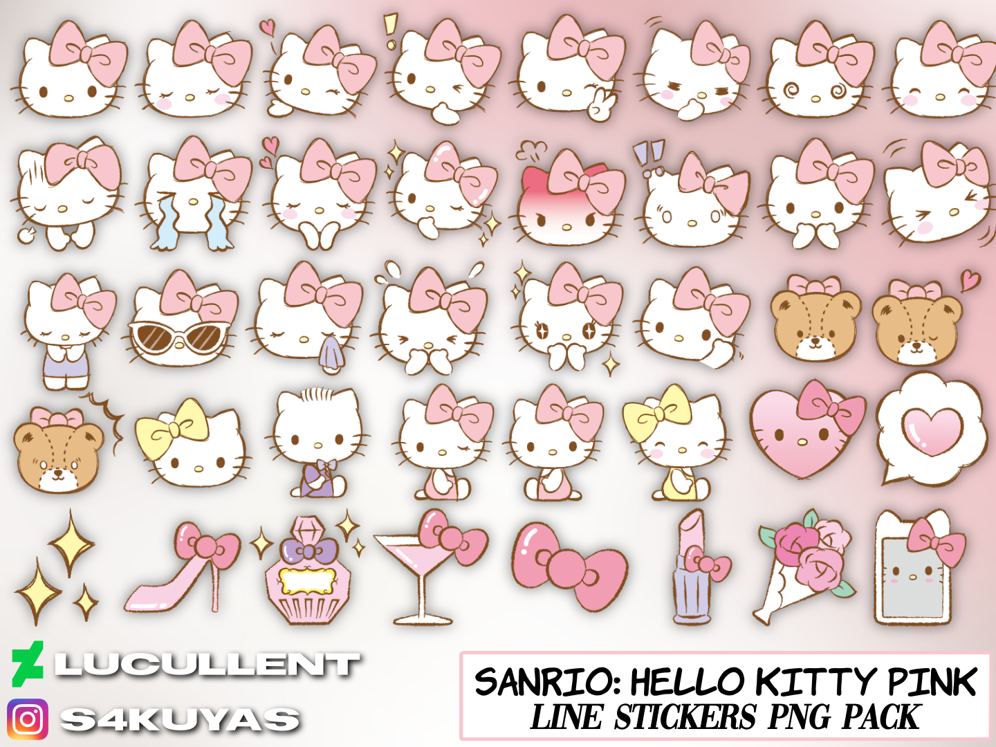 Sanrio Hello Kitty Pink Emoji Line Stickers By Lucullent On Deviantart