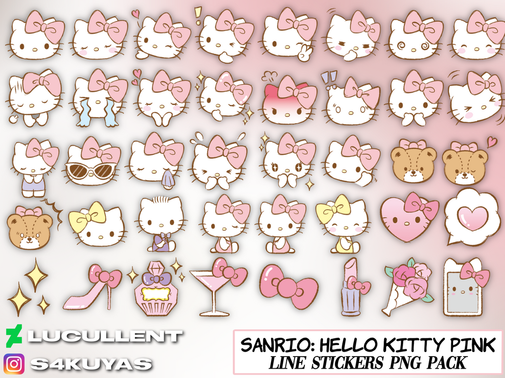 sanrio hello kitty pink emoji (LINE stickers) by lucullent on DeviantArt