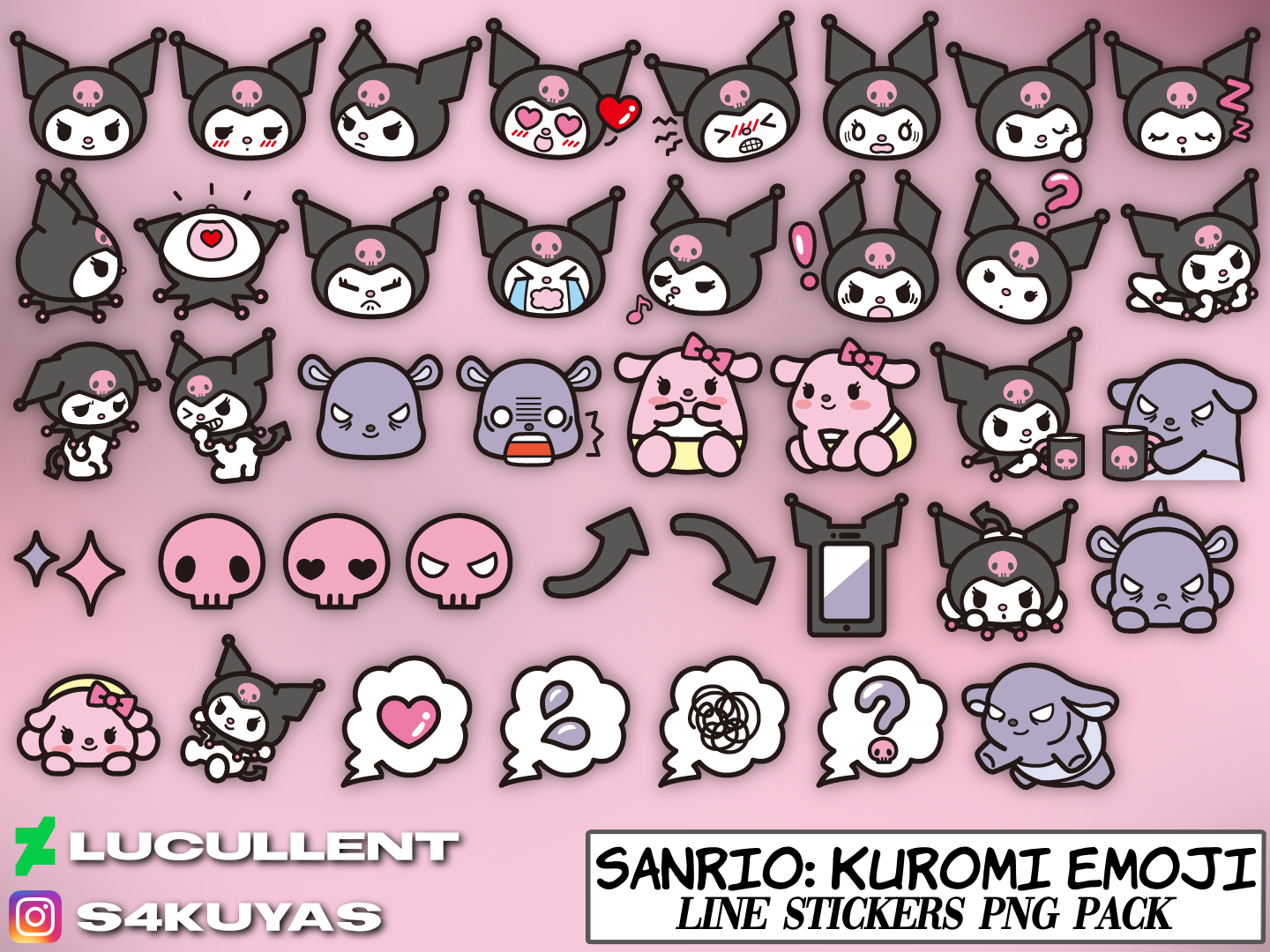 sanrio: kuromi emoji (LINE stickers) by lucullent on DeviantArt sanrio: kuromi emoji (LINE stickers) by lucullent on DeviantArt
