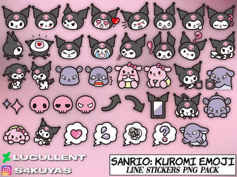 sanrio: kuromi emoji (LINE stickers)