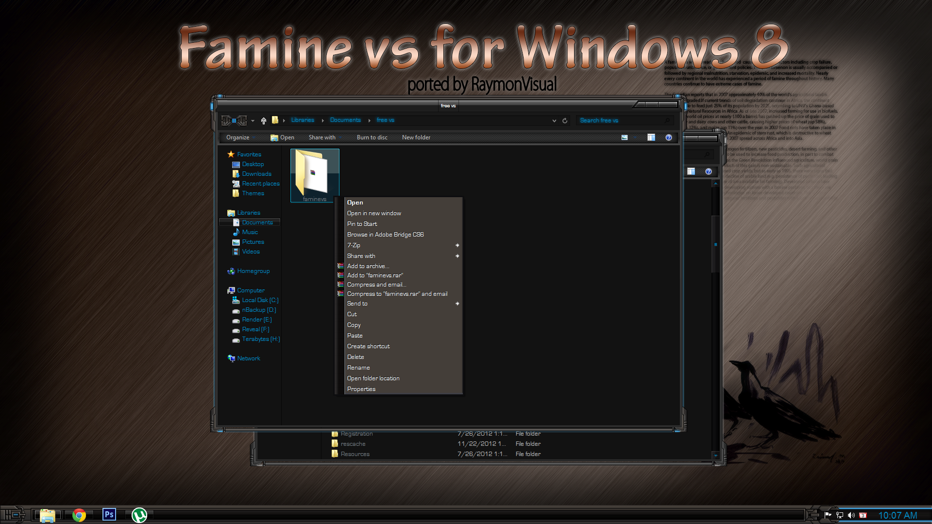 FAMINE vs port (free) for Windows8