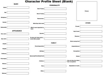 Character Profile Sheet (Blank)