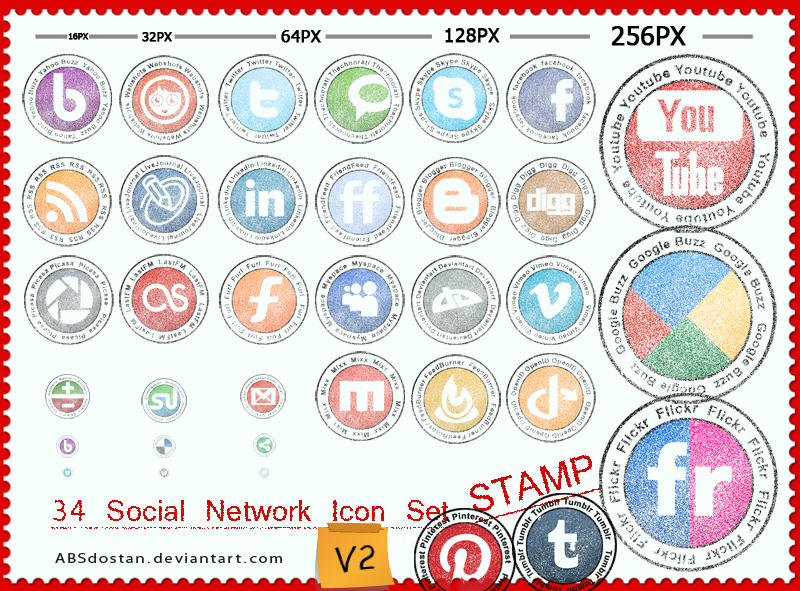 Free Stamp Social Network Icon - V2