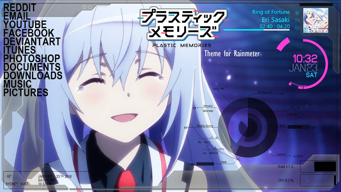 Wallpaper Plastic Memories Isla Chan Theme For Rainmeter By Jdesguerra17 On For Android