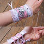 Pink and Silver Steampunk Cuff Bracelet