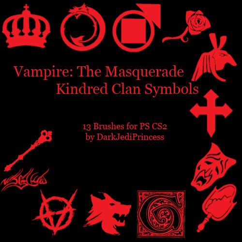 V5 Vampire: the Masquerade clan/ankh Vinyl Decals 