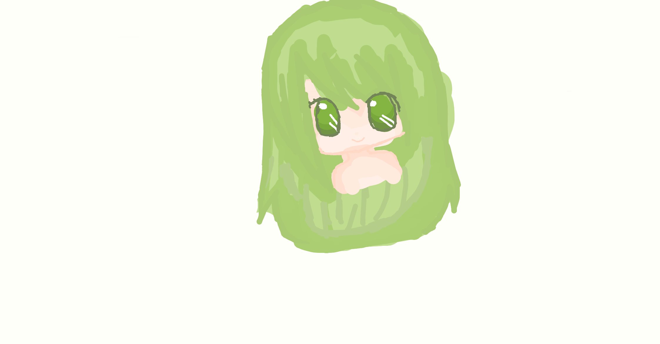 green hair headshot chibi