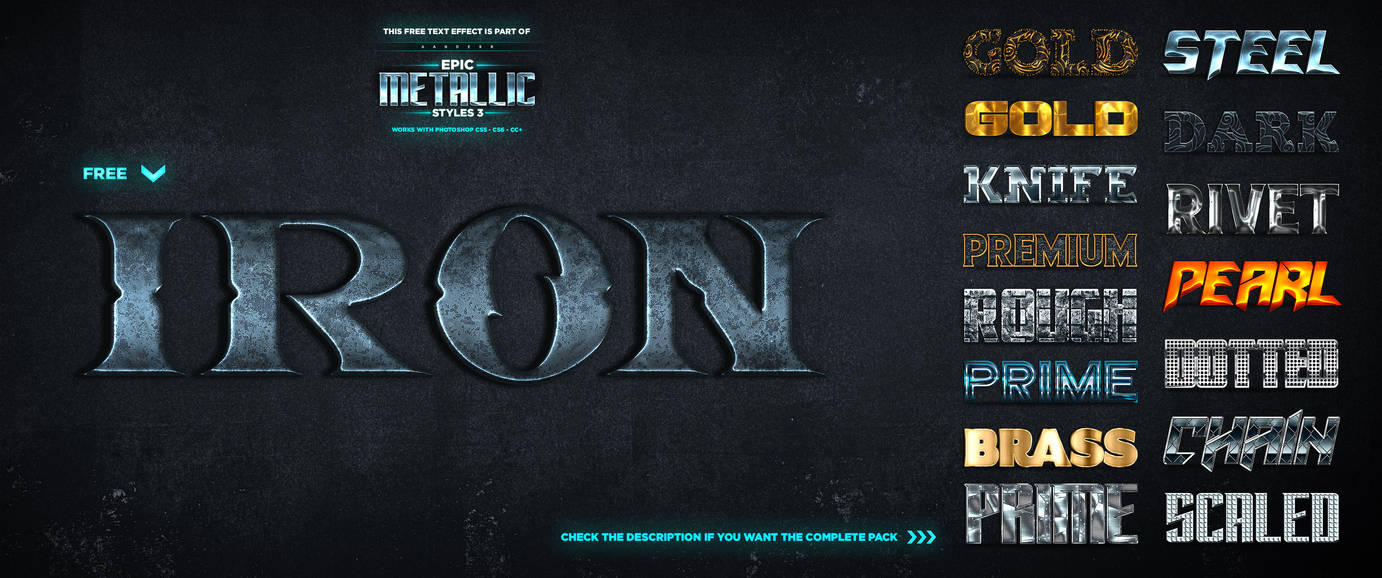 (Free) Metallic Style Text Effect by aanderr on DeviantArt